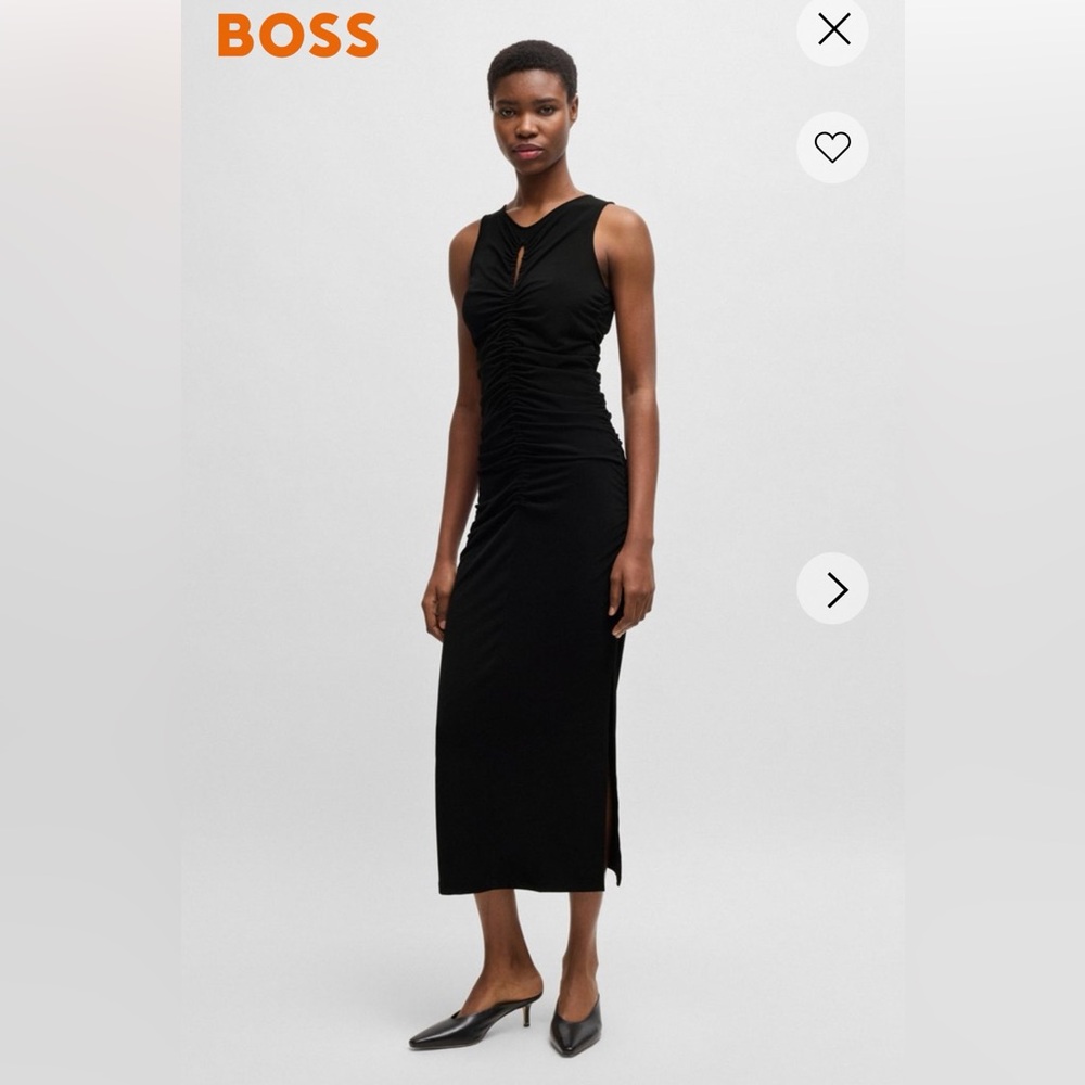 Hugo Boss Emberla Ruched Stretch Jersey Dress